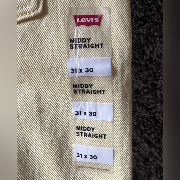 Levi's Yellow Denim Jeans - Size 31 X 30 - Picture 4 of 6